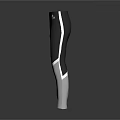 Sleek High Waist Black Silver Tight Pants With Metallic Leg Design Details