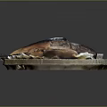 Whole Roasted Fish With Crispy Skin Served On Hexagonal Plate With Lemon Slice And Sauce