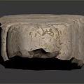 Handcrafted Rustic Stone Wood Decorative Piece With Rough Texture And Natural Grain