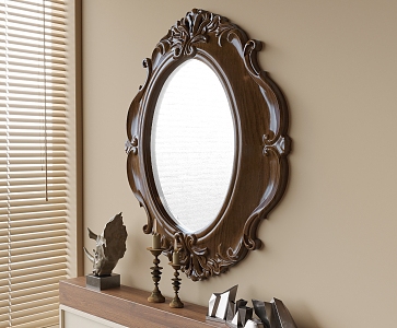 Middle-ancient decorative mirror 3d model