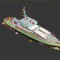 Modern Gray Patrol Boat With Streamlined Hull Radar Antennas And Military Equipment