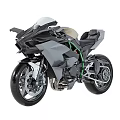 Sleek Modern Gray Black Motorcycle With Green Accents And Sporty Design