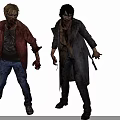 Game And Movie Zombie Characters Featuring Bloodstained Tattered Clothing Blonde And Black Hair