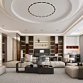 Modern Living Dining Room Interior Design With Sofa Coffee Table And Floor to Ceiling Windows