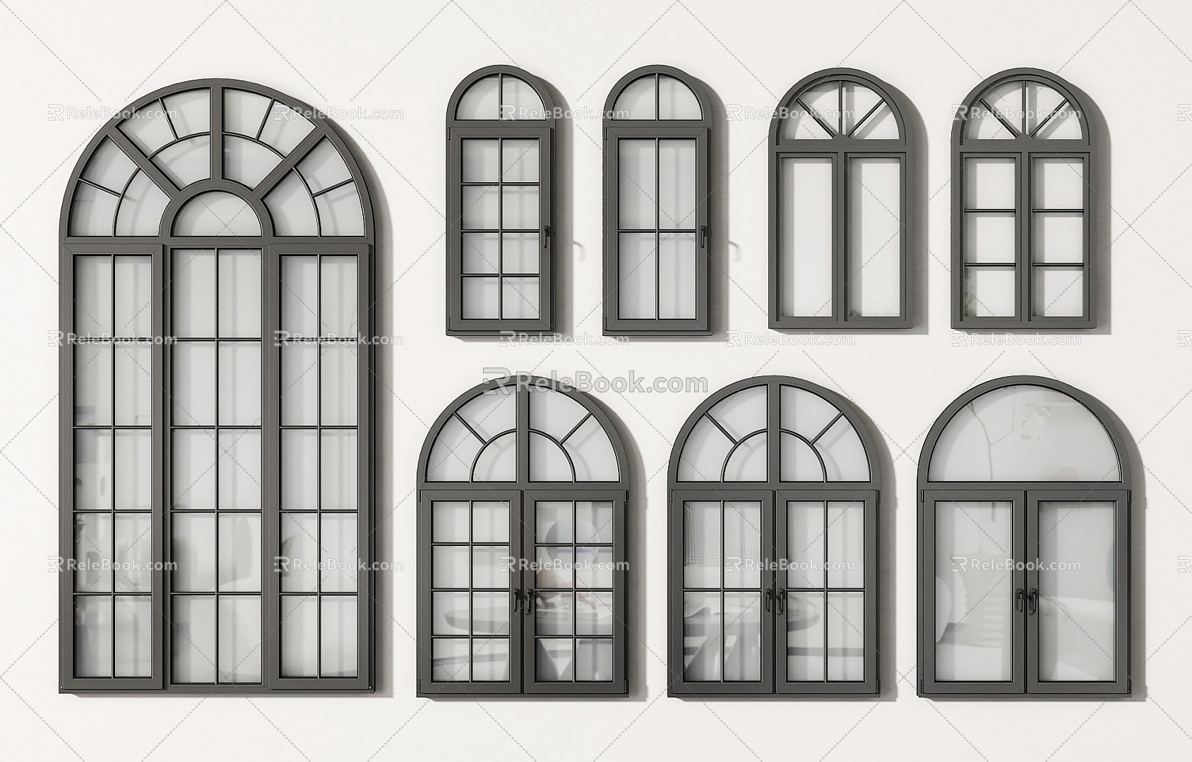 European-style windows, simple European windows, French-style windows, retro windows, casement windows, curved windows, partition windows, floor-to-ceiling windows 3d model