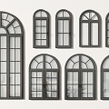 European-style windows, simple European windows, French-style windows, retro windows, casement windows, curved windows, partition windows, floor-to-ceiling windows 3d model