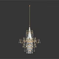 Elegant Hanging Crystal Chandeliers With Golden Accents And Intricate Design