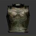 Ancient Weapon Breastplate Armor With Intricate Metal Decorative Design And Details