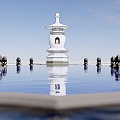 Chinese White Pagoda Buddhist White Pagoda 3d model