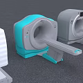 Advanced Medical CT Scanner Equipment With White Teal Design And Scanning Bed