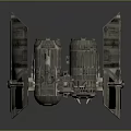 Intricate Cosmic Spacecraft Model With Metallic Panels And Engine Structures