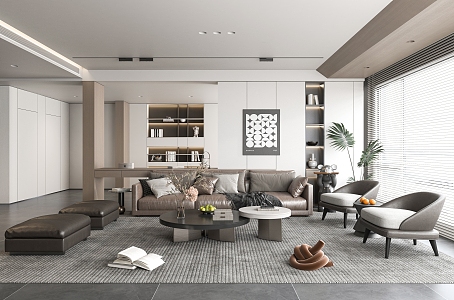 modern living room home living room 3d model