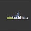 Cartoon City Scene With Colorful Buildings Green Parks And Urban Landscape Details