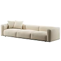 Modern Beige Modular Sofa With Comfortable Cushions For Living Room 3d model