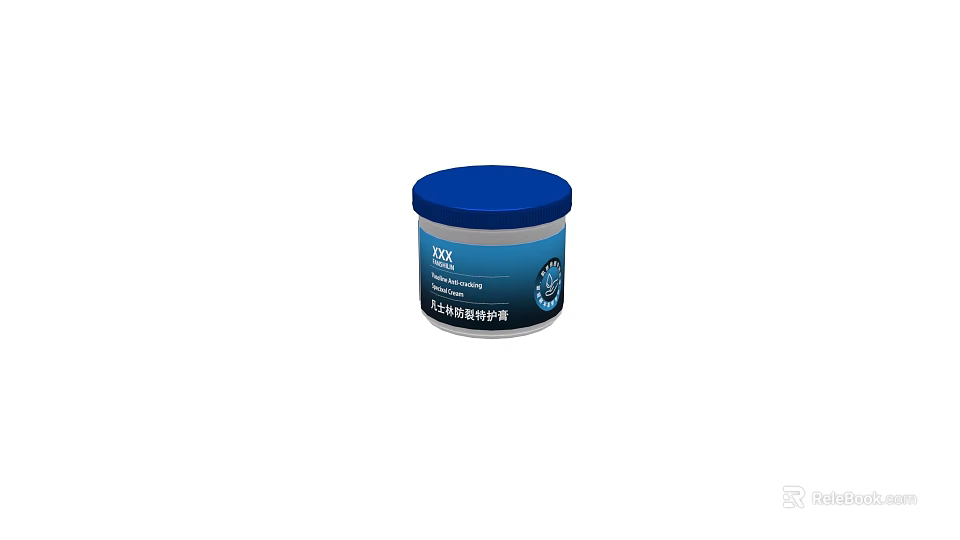 Cosmetic Cooling Gel In Blue Lid Jar For Daily Skincare Routine 3d model 
