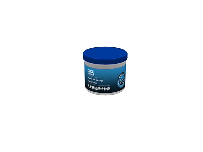 Cosmetic Cooling Gel In Blue Lid Jar For Daily Skincare Routine 3d model