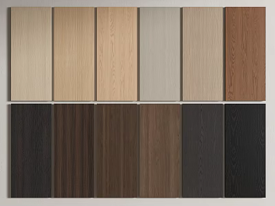 Modern Wall Panels With Various Wood Finishes And Color Options 3d model