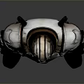 Futuristic Sci Fi Combat Armor 3D Model With Metallic Plates And Helmet