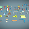 Colorful Outdoor Playground Equipment With Slides Climbing Frames Swings And Sandpits
