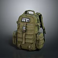 Military Green Backpack With JCTG Logo Durable Design And Multiple Pockets 3d model