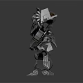 Game Movie Robot Character With Mechanical Armor And Detailed Metallic Design