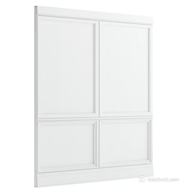 White Wall Panel Design With Simple Lines And Modern Style For Interior Decor 3d model