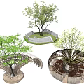 Modern Tree Pool Special-shaped Semi-circular Corridor Frame Tree Pool Seat 3d model