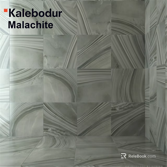 Malachite Decorative Wall Tiles With Unique Swirl Texture For Interior Design 3d model 
