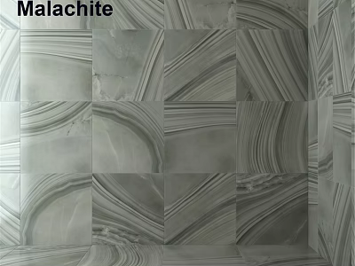 Malachite Decorative Wall Tiles With Unique Swirl Texture For Interior Design 3d model