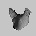 Game Movie Character White Chicken With Red Comb And Green Background