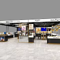 Elegant Luxury Boutique Store With Glass Display Counters Chandeliers And Marble Floor