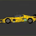 Yellow Corvette Race Car Featuring 21 Decal And Sports Rear Spoiler Design