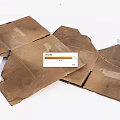 Damaged Brown Cardboard Boxes With Torn Surfaces And Used Packaging Materials 3d model
