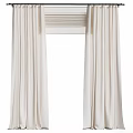Elegant Beige Linen Curtains With Modern Window Blinds And Soft Drape Design