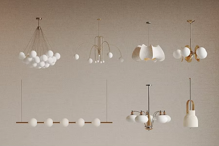 French Cream Chandelier Living Room Chandelier Bedroom Chandelier Bedside Chandelier Study Chandelier 3d model