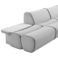 Modern Modular Sectional Sofas Upholstered In Warm Brown Light Beige And Gray Tones 3d model