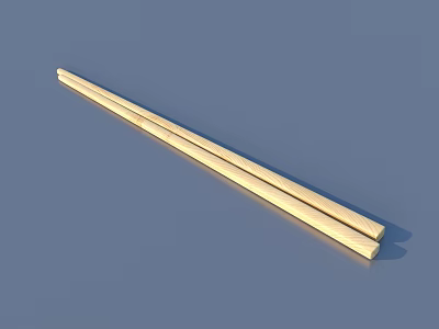 Natural Wooden Chopsticks Set With Smooth Finish For Daily Dining Use 3d model