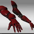 Smart Machine Red Robotic Arm With Detailed Mechanical Structure And Functional Joints 3d model