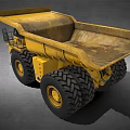 Yellow Heavy Duty Dump Truck With Large Tires And Open Bed Design