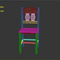 Traditional Wooden Chair With Carved Backrest Circular Patterns Solid Seat And Sturdy Legs