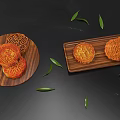 Mid-Autumn Festival moon cake five kernel moon cake egg yolk moon cake bean paste moon cake 3d model