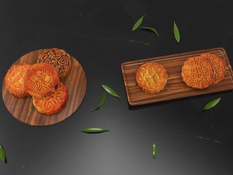 Mid-Autumn Festival moon cake five kernel moon cake egg yolk moon cake bean paste moon cake 3d model