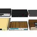 Vintage Electronic Devices with Various Designs Colors and Functional Panels 3d model
