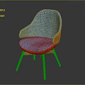 Stylish Modern Leisure Chair With Blue Woven Seat And Orange Frame