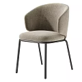 Modern Comfortable Boucle Upholstered Dining Chair With Sleek Black Metal Legs For Elegant Home Interior
