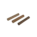 Three Natural Cylindrical Wood And Stone Sticks In Light And Dark Tones