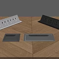 Modern White and Gray Switch Panels with Multiple Switches on Wooden Floor