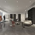 Modern Spacious Clothing Store Interior With Mannequins Display Shelves And Sofa
