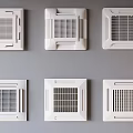 Various Modern Air Conditioning Vents in Different Design Styles for Home Interior 3d model