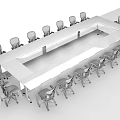 Modern Conference Table With Wheeled Office Chairs In Meeting Room Setup